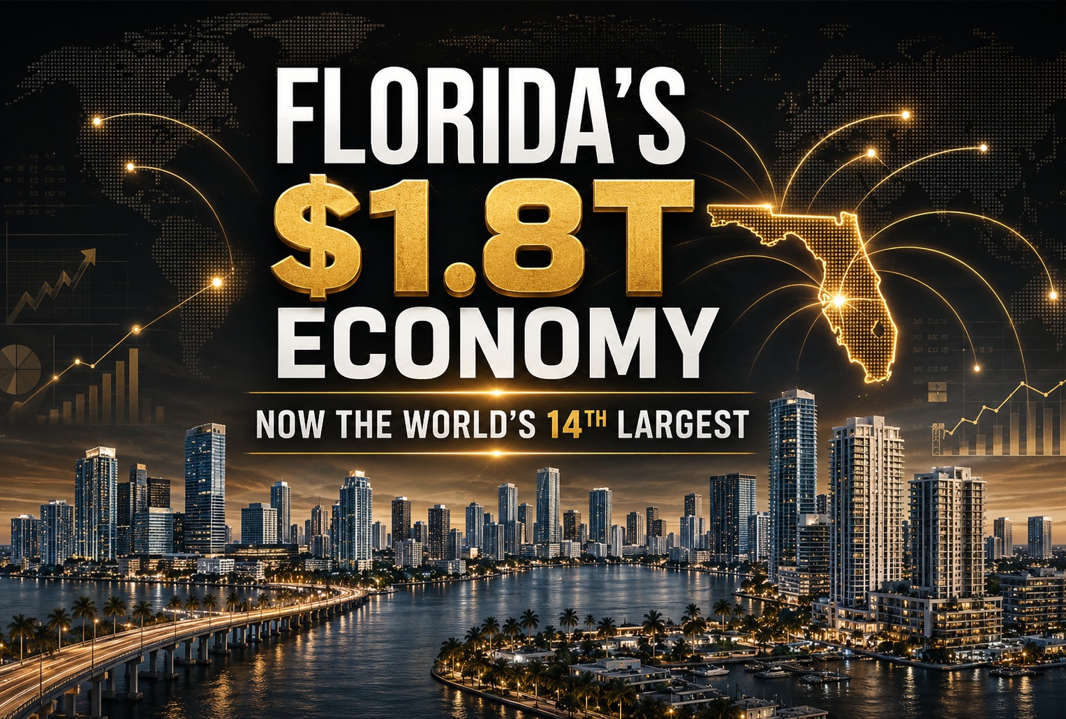 featured image for story, Florida's $1.8 Trillion Economy Is Now the World's 14th Largest After Surpassing Australia and Mexico in 2026